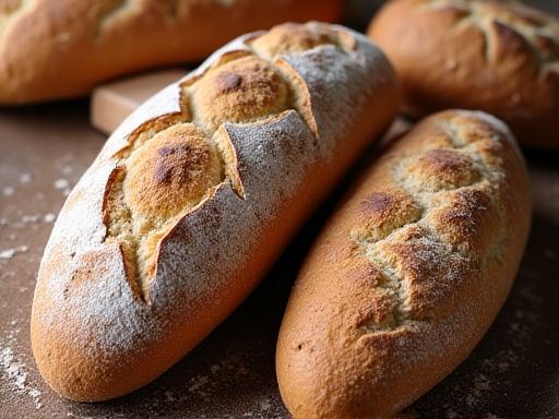 Handgemachte Brote mit natürlichen Zutaten